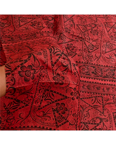 Sanskriti Vintage Dusty Red Sarees Pure Silk Printed Sari Soft 5Yd Craft Fabric, PR-59397-Dusty Red-Printed Floral Design-Pure Silk-5
