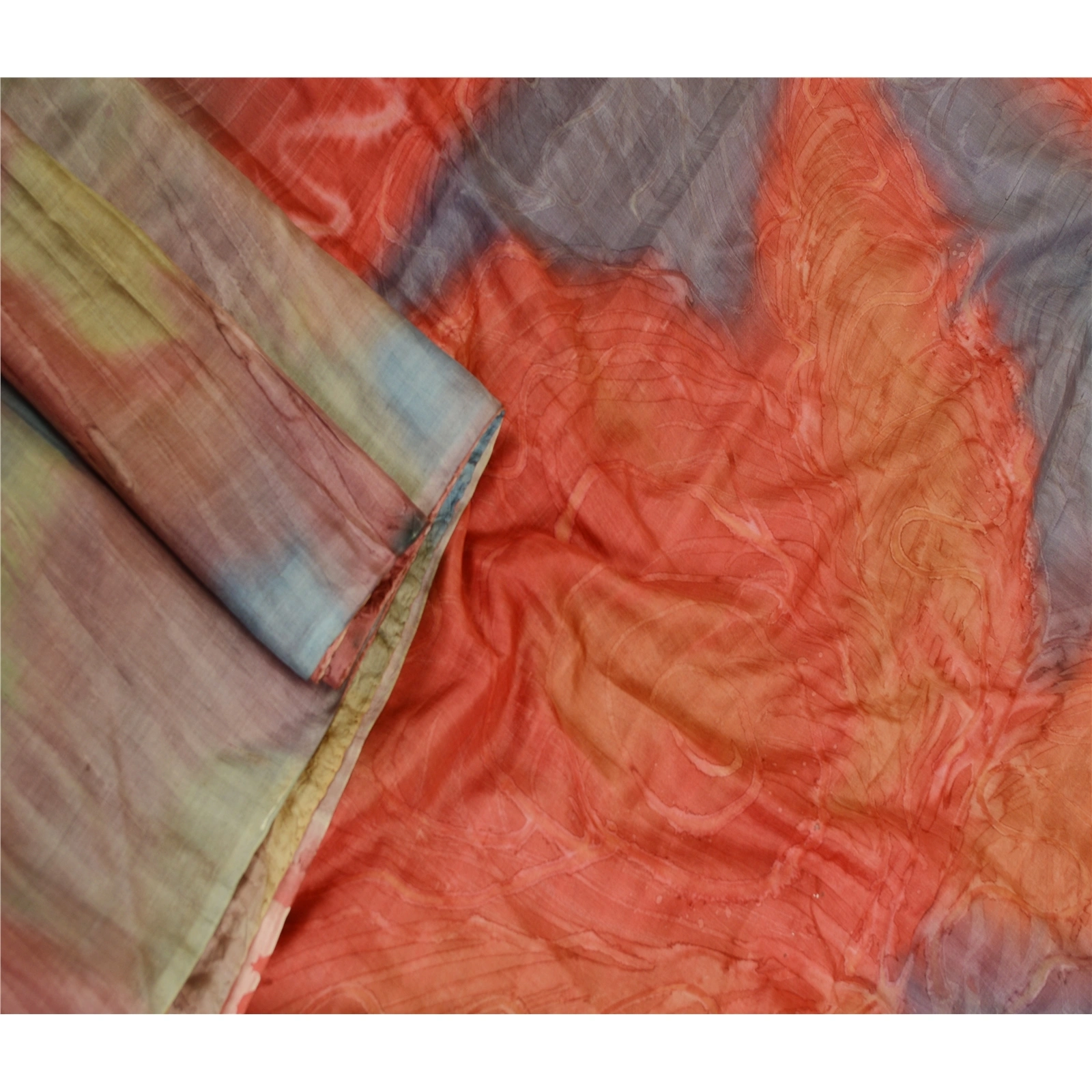 Sanskriti Vintage Multi Sarees 100% Pure Silk Printed Sari Soft 5Yd Craft Fabric, PR-59401-Multi-Printed Floral Design-Pure Silk-1