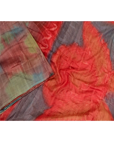 Sanskriti Vintage Multi Sarees 100% Pure Silk Printed Sari Soft 5Yd Craft Fabric, PR-59401-Multi-Printed Floral Design-Pure Silk-2