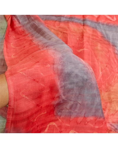 Sanskriti Vintage Multi Sarees 100% Pure Silk Printed Sari Soft 5Yd Craft Fabric, PR-59401-Multi-Printed Floral Design-Pure Silk-5