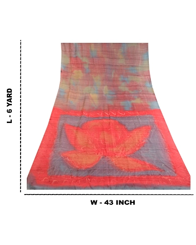 Sanskriti Vintage Multi Sarees 100% Pure Silk Printed Sari Soft 5Yd Craft Fabric, PR-59401-Multi-Printed Floral Design-Pure Silk-8