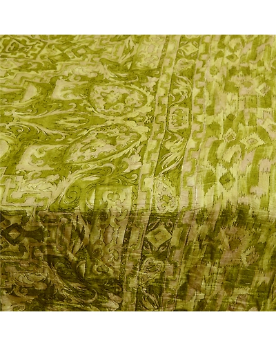 Sanskriti Vintage Green Sarees 100% Pure Silk Printed Sari Floral Craft Fabric, PR-59434-Green-Printed Floral Design-Pure Silk-3