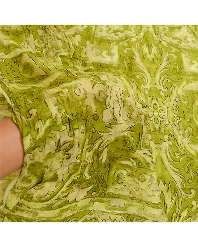 Sanskriti Vintage Green Sarees 100% Pure Silk Printed Sari Floral Craft Fabric, PR-59434-Green-Printed Floral Design-Pure Silk-5