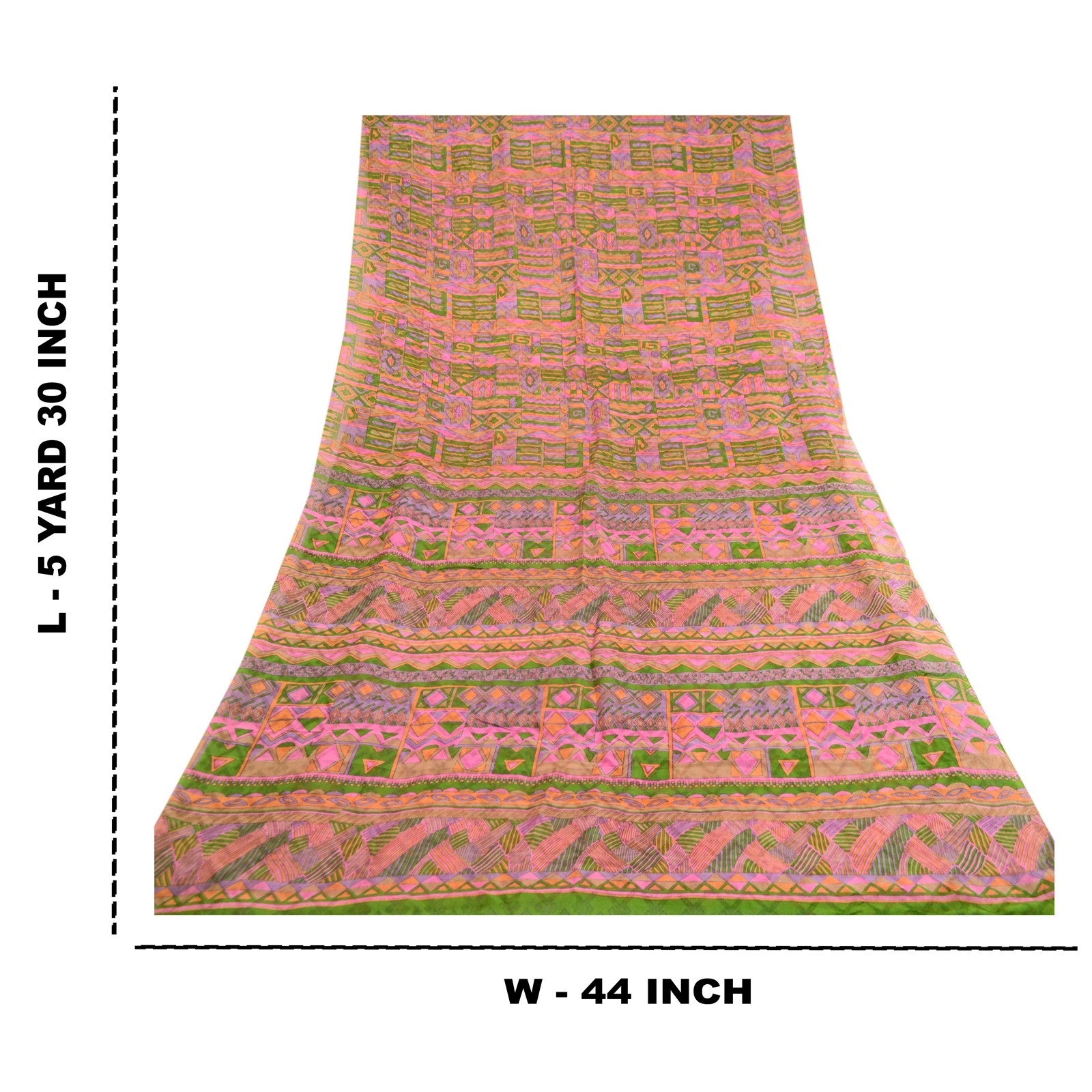 Sanskriti Vintage Pink Sarees Pure Silk Printed Woven Sari Soft 5Yd Craft Fabric, PR-59495-Pink-Printed Floral Design-Pure Silk-8