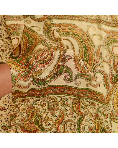 Sanskriti Vintage Sarees Cream Printed 100% Pure Silk Sari Floral Craft Fabric, PR-60073-Cream-Printed Floral Design-Pure Silk-5