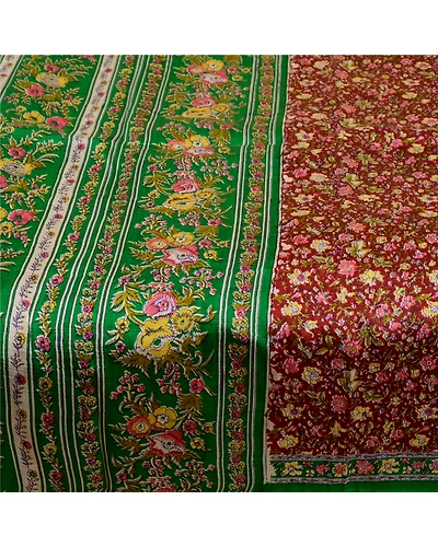 Sanskriti Vintage Sarees Dark Red 100% Pure Silk Printed Sari 5Yd Craft Fabric, PR-60394-Dark Red-Printed Floral Design-Pure Silk-3