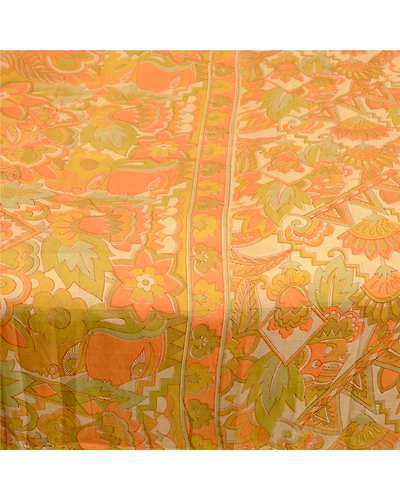 Sanskriti Vintage Sarees Multi 100% Pure Silk Printed Sari Floral Craft Fabric, PR-60643-Multi-Printed Floral Design-Pure Silk-3
