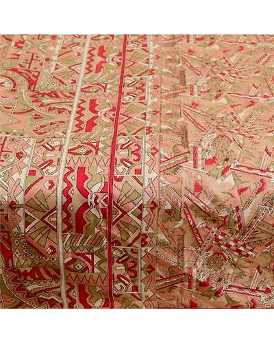 Sanskriti Vintage Sarees Multi Pure Silk Printed Sari Soft Floral Craft Fabric, PR-60653-Multi-Printed Floral Design-Pure Silk-3