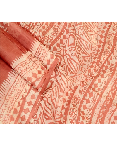 Sanskriti Vintage Sarees Dusty Pink Batik Printed Pure Silk Sari Craft Fabric, PR-60672-Dusty Pink-Printed Floral Design-Pure Silk-1