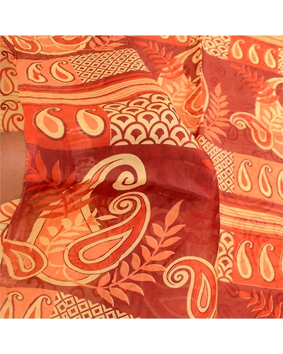 Sanskriti Vintage Sarees Beige 100% Pure Silk Printed Sari Floral Craft Fabric, PR-60830-Beige-Printed Floral Design-Pure Silk-5
