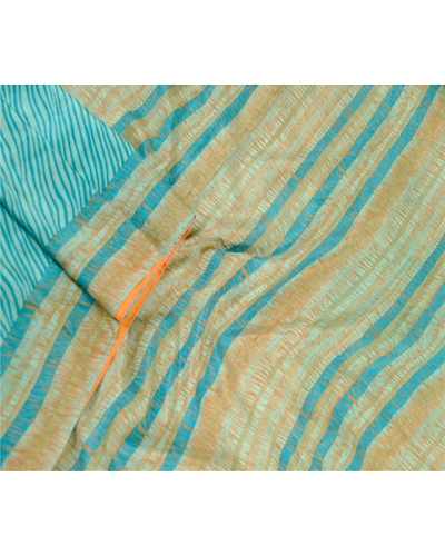 Sanskriti Vintage Sarees Leheria Printed Blue Pure Silk Sari Soft Craft Fabric, PR-60933-Blue-Printed Floral Design-Pure Silk-1