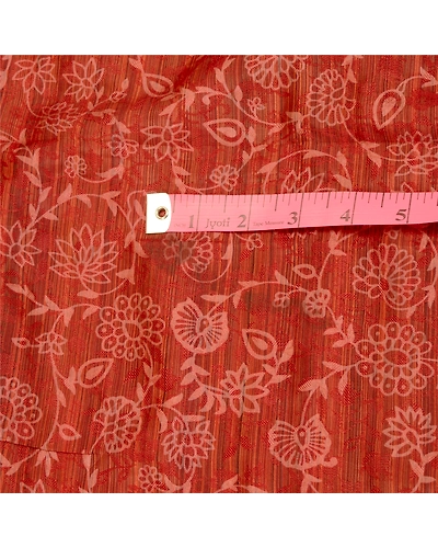 Sanskriti Vintage Sarees From India Dark Red Pure Silk Printed Sari Craft Fabric, PR-60981-Dark Red-Printed Floral Design-Pure Silk-1