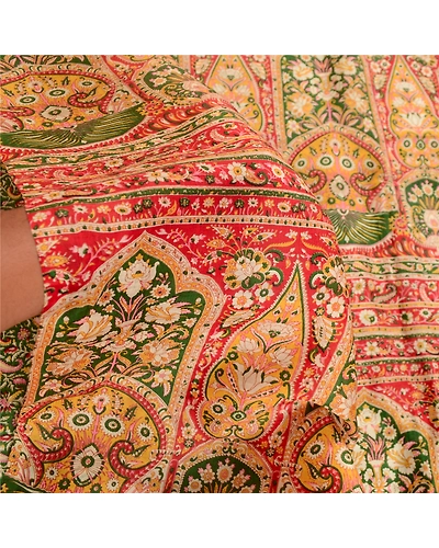 Sanskriti Vintage Sarees Green Pure Silk Printed Sari Floral 5Yd Craft Fabric, PR-61145-Green-Printed Floral Design-Pure Silk-5