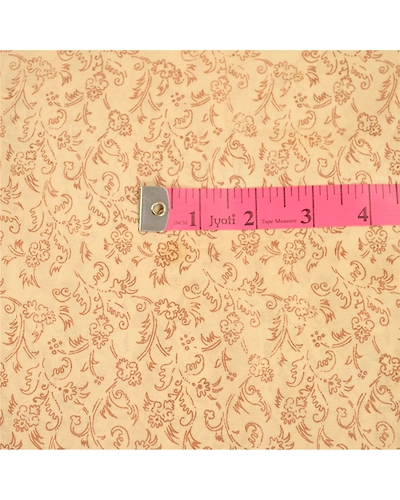 Sanskriti Vintage Sarees Cream From Indian Printed Pure Silk Sari Craft Fabric, PR-61155-Cream-Printed Floral Design-Pure Silk-1