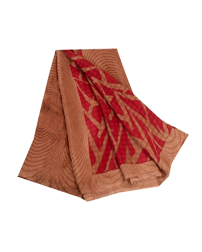 Sanskriti Vintage Sarees Dark Red Indian Pure Silk Printed Sari 5Yd Craft Fabric, PR-61206-Dark Red-Printed Floral Design-Pure Silk-6