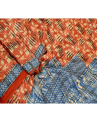 Sanskriti Vintage Sarees Indian Red Pure Silk Printed Sari Floral Craft Fabric, PR-61422-Red-Printed Floral Design-Pure Silk-1