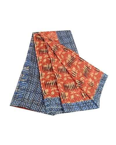 Sanskriti Vintage Sarees Indian Red Pure Silk Printed Sari Floral Craft Fabric, PR-61422-Red-Printed Floral Design-Pure Silk-6