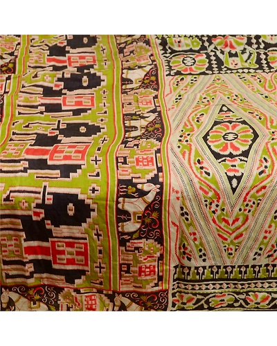 Sanskriti Vintage Sarees Animal Printed Cream Pure Silk Sari Soft Craft Fabric, PR-61472-Cream-Printed Floral Design-Pure Silk-3
