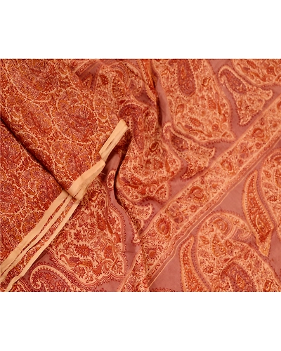 Sanskriti Vintage Sarees Brown Indian Pure Silk Printed Sari 5Yd Craft Fabric, PR-61501-Brown-Printed Floral Design-Pure Silk-1