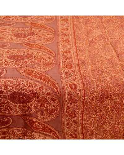 Sanskriti Vintage Sarees Brown Indian Pure Silk Printed Sari 5Yd Craft Fabric, PR-61501-Brown-Printed Floral Design-Pure Silk-3
