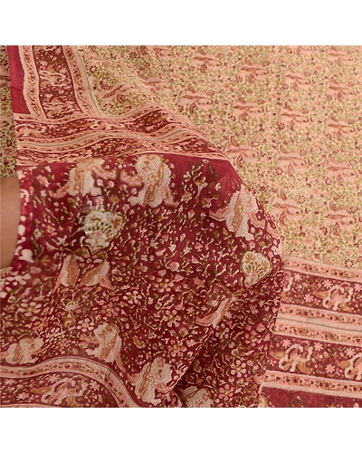 Sanskriti Vintage Sarees Multi Indian Pure Silk Printed Sari Soft Craft Fabric, PR-61699-Multi-Pure Silk-6