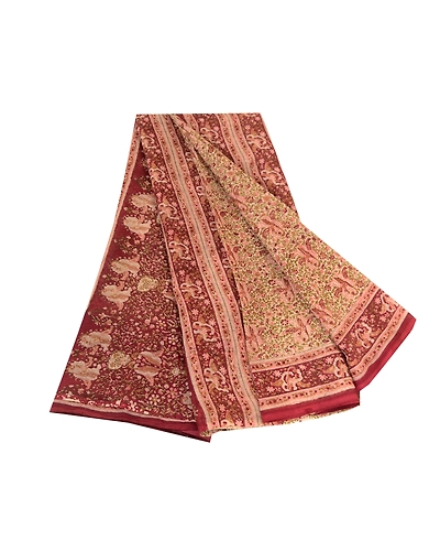 Sanskriti Vintage Sarees Multi Indian Pure Silk Printed Sari Soft Craft Fabric, PR-61699-Multi-Pure Silk-7
