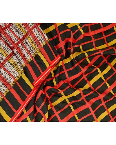 Sanskriti Vintage Sarees From India Red 100% Pure Silk Printed Sari Craft Fabric, PR-61851-Red-Pure Silk-1
