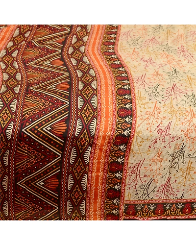 Sanskriti Vintage Sarees From India Multi Pure Silk Printed Sari Craft Fabric, PR-61868-Multi-Pure Silk-3