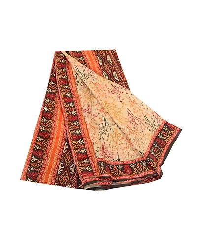 Sanskriti Vintage Sarees From India Multi Pure Silk Printed Sari Craft Fabric, PR-61868-Multi-Pure Silk-6