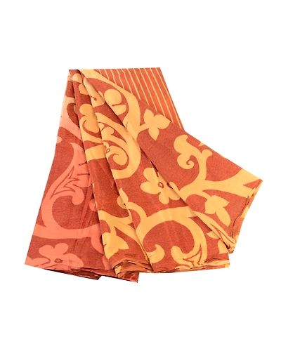 Sanskriti Vintage Sarees Brown 100% Pure Silk Printed Sari 5Yd Soft Craft Fabric, PR-61935-Brown-Pure Silk-6