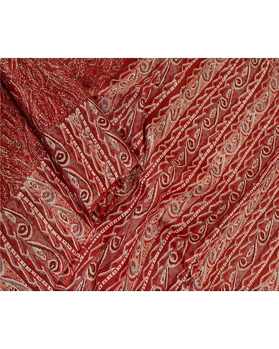 Sanskriti Vintage Sarees Dark Red Pure Silk Printed Sari Floral 5Yd Craft Fabric, PR-62099-Dark Red-Pure Silk-1