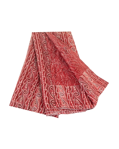 Sanskriti Vintage Sarees Dark Red Pure Silk Printed Sari Floral 5Yd Craft Fabric, PR-62099-Dark Red-Pure Silk-6