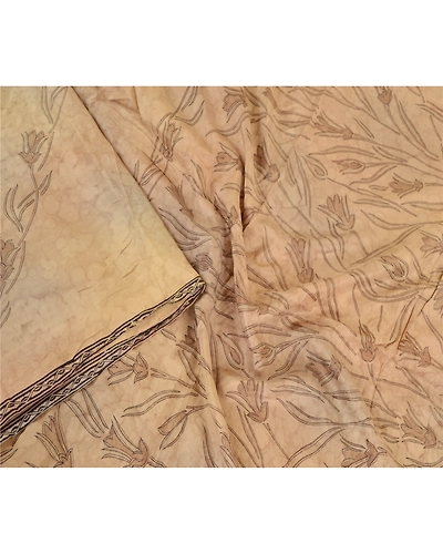 Sanskriti Vintage Sarees Pastel-Green Pure Silk Printed Sari Soft Craft Fabric, PR-62135-Pastel-Green-Pure Silk-1