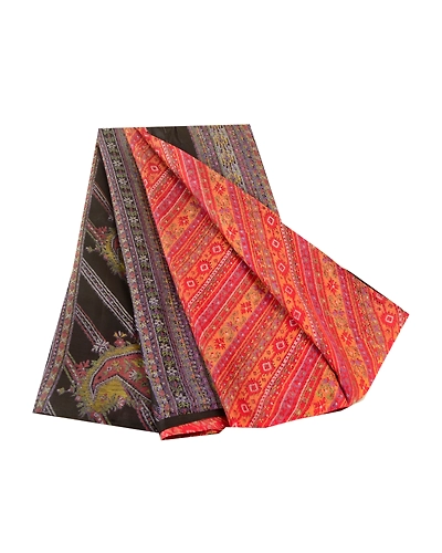 Sanskriti Vintage Sarees Red From India Pure Silk Printed Sari Soft Craft Fabric, PR-62165-Red-Pure Silk-6