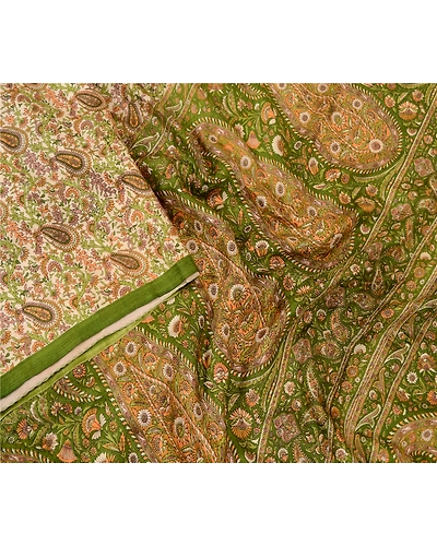 Sanskriti Vintage Sarees Multi 100% Pure Silk Printed Sari Soft 5Yd Craft Fabric, PR-62369-Multi-Pure Silk-1