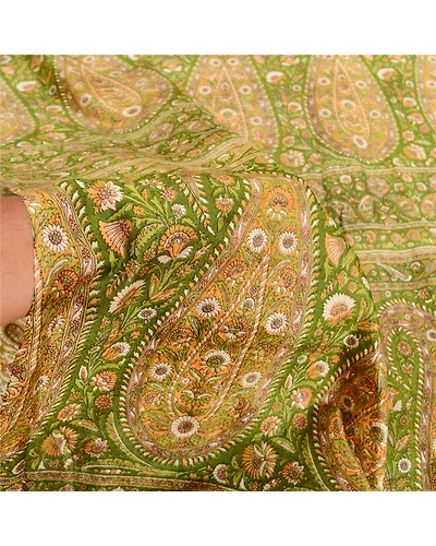 Sanskriti Vintage Sarees Multi 100% Pure Silk Printed Sari Soft 5Yd Craft Fabric, PR-62369-Multi-Pure Silk-5