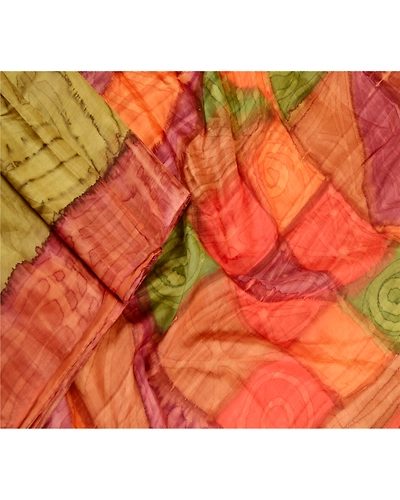 Sanskriti Vintage Sarees Green 100% Pure Silk Printed Sari Soft 5Yd Craft Fabric, PR-62465-Green-Pure Silk-1