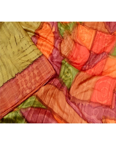 Sanskriti Vintage Sarees Green 100% Pure Silk Printed Sari Soft 5Yd Craft Fabric, PR-62465-Green-Pure Silk-2
