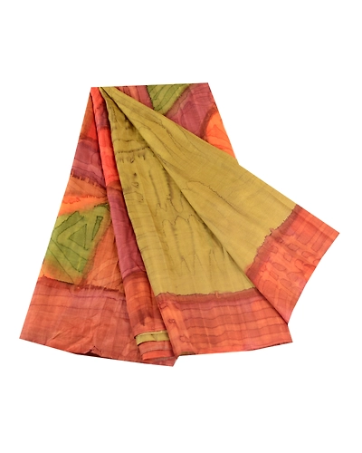 Sanskriti Vintage Sarees Green 100% Pure Silk Printed Sari Soft 5Yd Craft Fabric, PR-62465-Green-Pure Silk-6