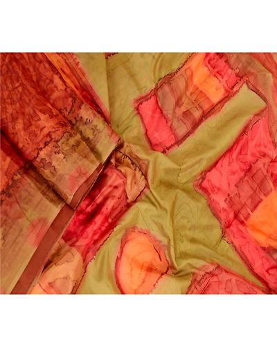 Sanskriti Vintage Sarees From India Brown Pure Silk Printed Sari Craft Fabric, PR-62497-Brown-Pure Silk-1