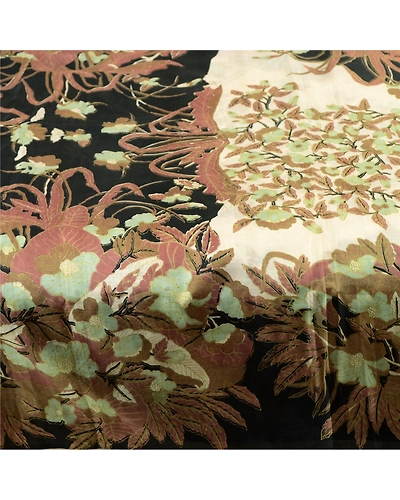 Sanskriti Vintage Sarees Indian Ivory Pure Silk Printed Sari 5Yd Craft Fabric, PR-62519-Ivory-Pure Silk-3