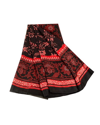 Sanskriti Vintage Sarees Black From India Pure Silk Printed Sari Craft Fabric, PR-62538-Black-Pure Silk-6