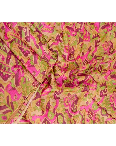 Sanskriti Vintage Sarees Multi Printed 100% Pure Silk Sari Floral Craft Fabric, PR-62584-Multi-Pure Silk-1