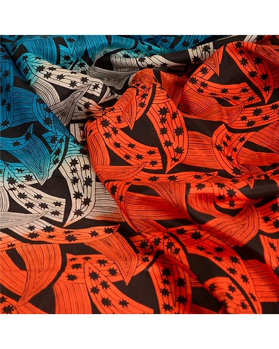 Sanskriti Vintage Sarees Black Pure Silk Printed Sari Floral 5Yd Craft Fabric, PR-62598-Black-Pure Silk-1
