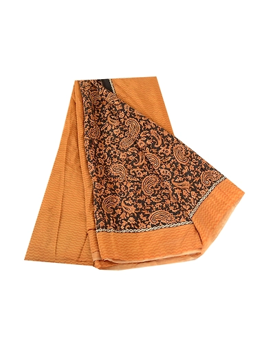 Sanskriti Vintage Sarees Indian Black 100% Pure Silk Printed Sari Craft Fabric, PR-62636-Black-Pure Silk-6