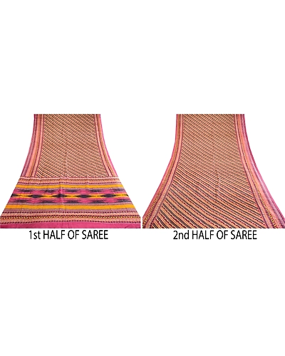 Sanskriti Vintage Sarees Multi 100% Pure Silk Printed Floral Sari Craft Fabric, PR-62746-Multi-Pure Silk-4