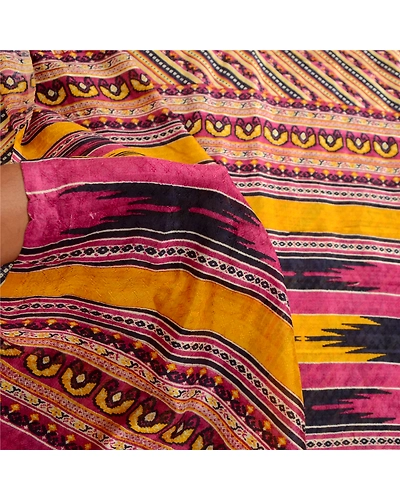 Sanskriti Vintage Sarees Multi 100% Pure Silk Printed Floral Sari Craft Fabric, PR-62746-Multi-Pure Silk-5