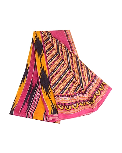 Sanskriti Vintage Sarees Multi 100% Pure Silk Printed Floral Sari Craft Fabric, PR-62746-Multi-Pure Silk-6