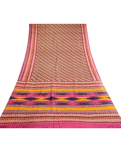 Sanskriti Vintage Sarees Multi 100% Pure Silk Printed Floral Sari Craft Fabric, PR-62746-Multi-Pure Silk-7