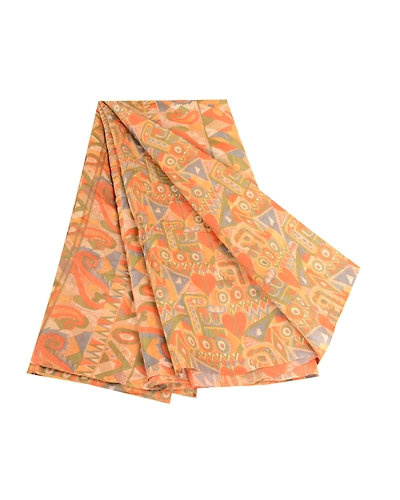 Sanskriti Vintage Sarees Multi 100% Pure Silk Printed Sari 5Yd Soft Craft Fabric, PR-62762-Multi-Pure Silk-6